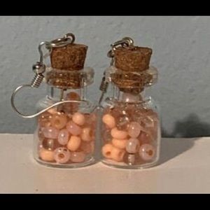Pink jar earrings